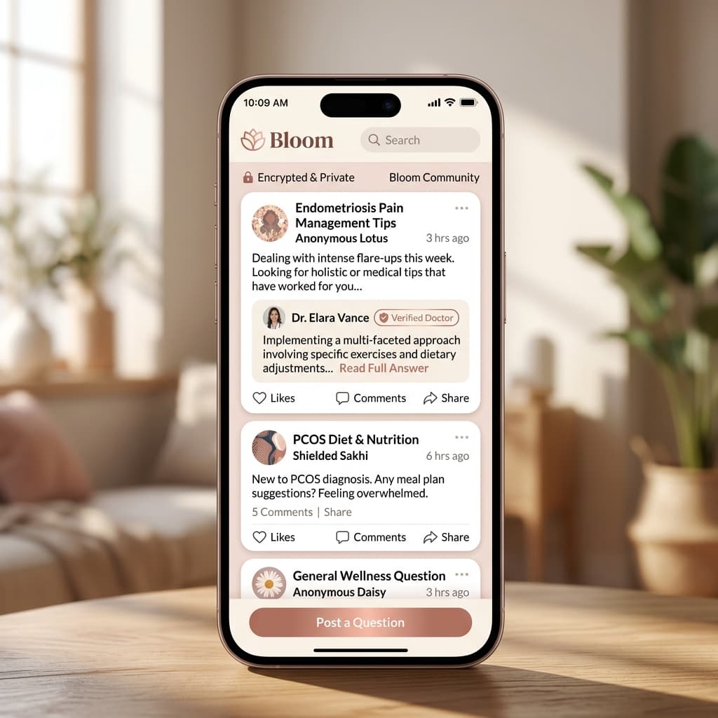 Anonymous Medical Community Forum Interface Preview